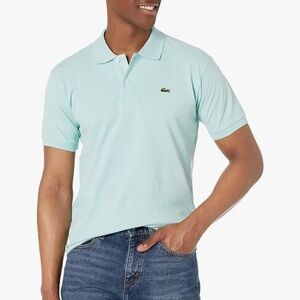 Lacoste mint green men’s polo, short sleeve, Sz L, 100% cotton, P2P 23”
